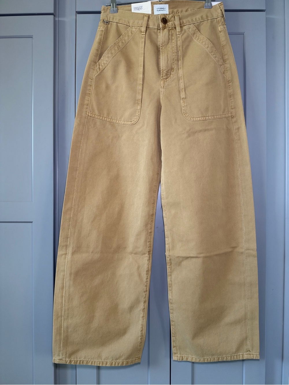 CITIZENS OF HUMANITY Wide-Leg High-Rise Pants in Khaki/Tan AYLA CARGO Size 26
